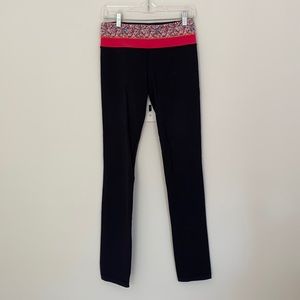 Lululemon Straight Leg Yoga Pants w/ Floral Waist